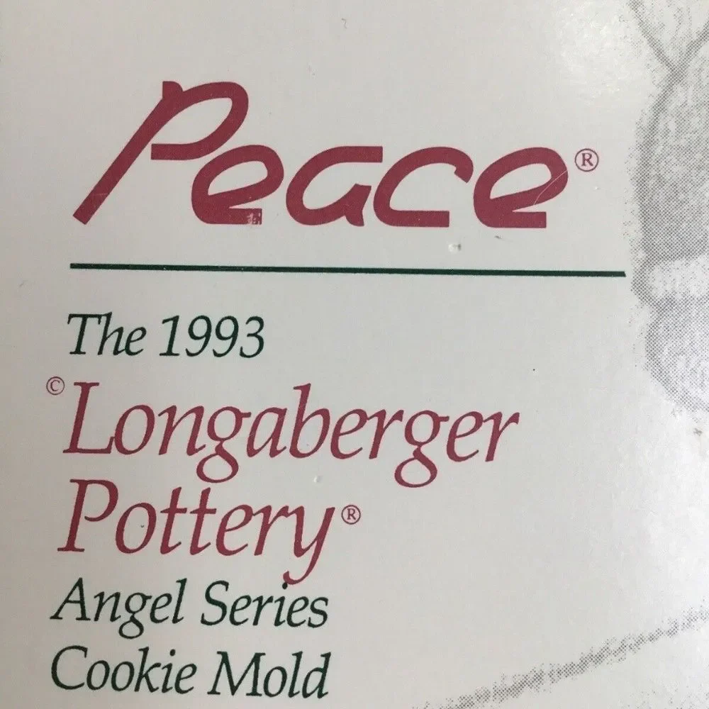 NEW Vintage 1993 Longaberger Pottery Angel Series Cookie Mold Peace 5